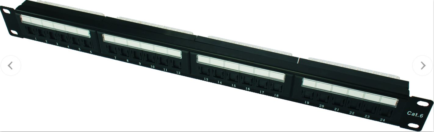 1U UTP 24Port C6 patch panel with shutter