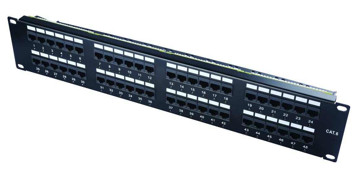 2U UTP 48Port C6 patch panel with cable