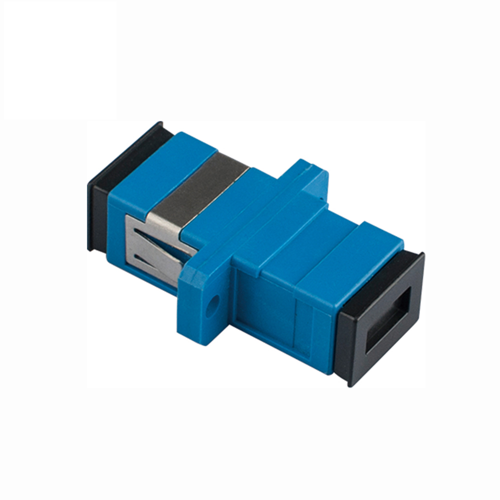 SC/PC Fiber Optic Adapter Simplex Single Mode (SM) Full Flanged Blue