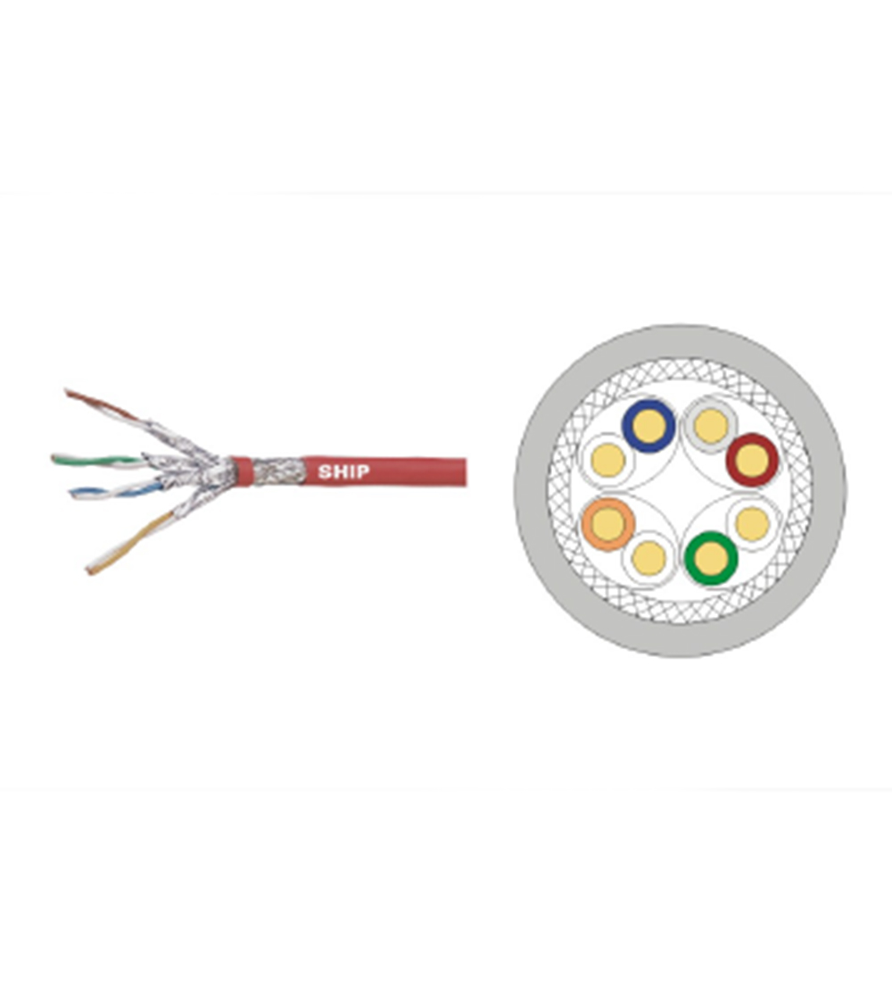S/FTP CAT6A shielded PIMF twisted 4 pairs cable(solid)
