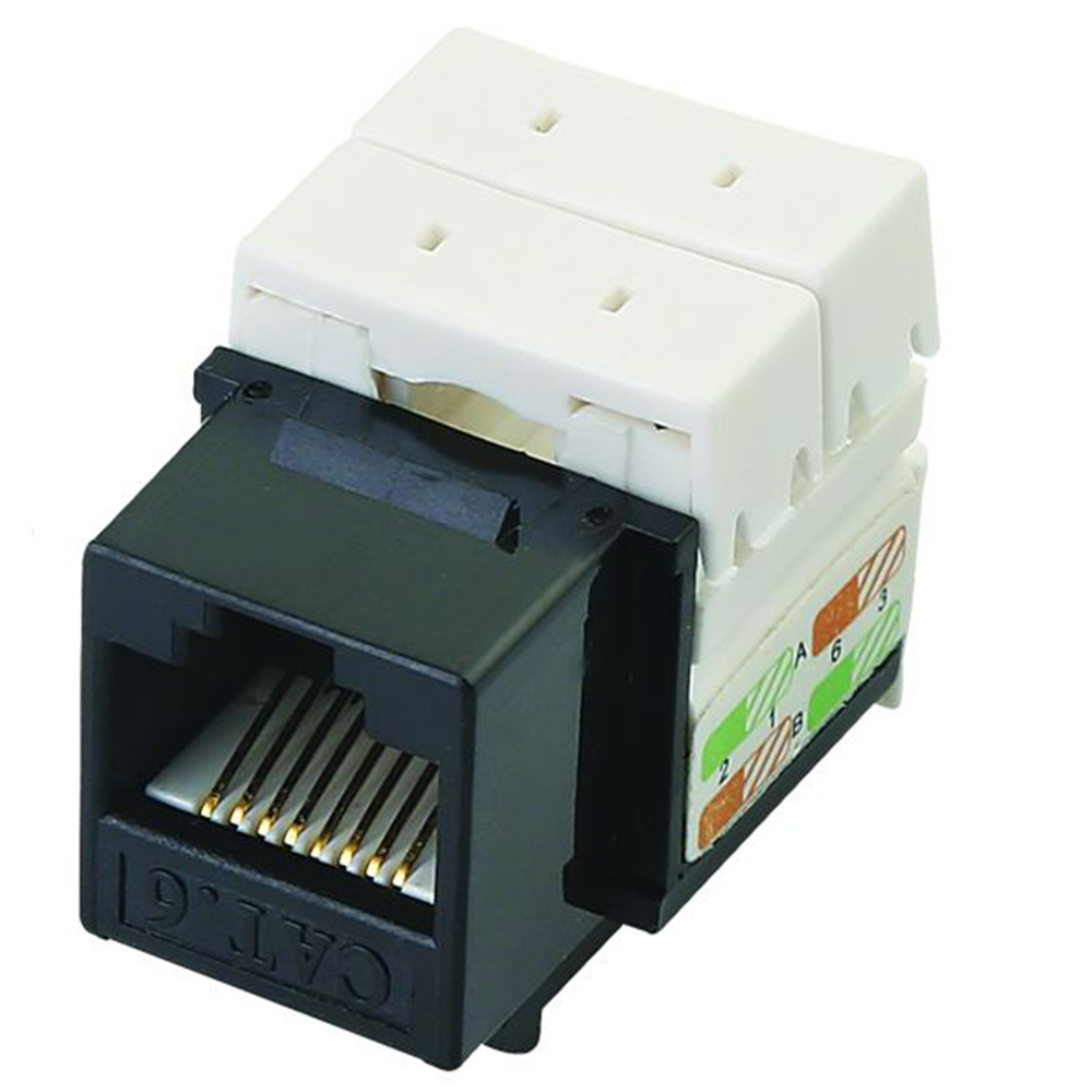 K022-C6 CAT6 UTP 90° Dual IDC With Cable Holder Keystone Jack