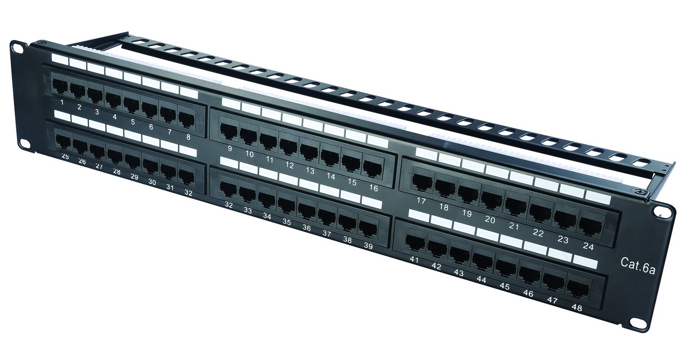 1U UTP 24Port with Cable Management C6A patch panel
