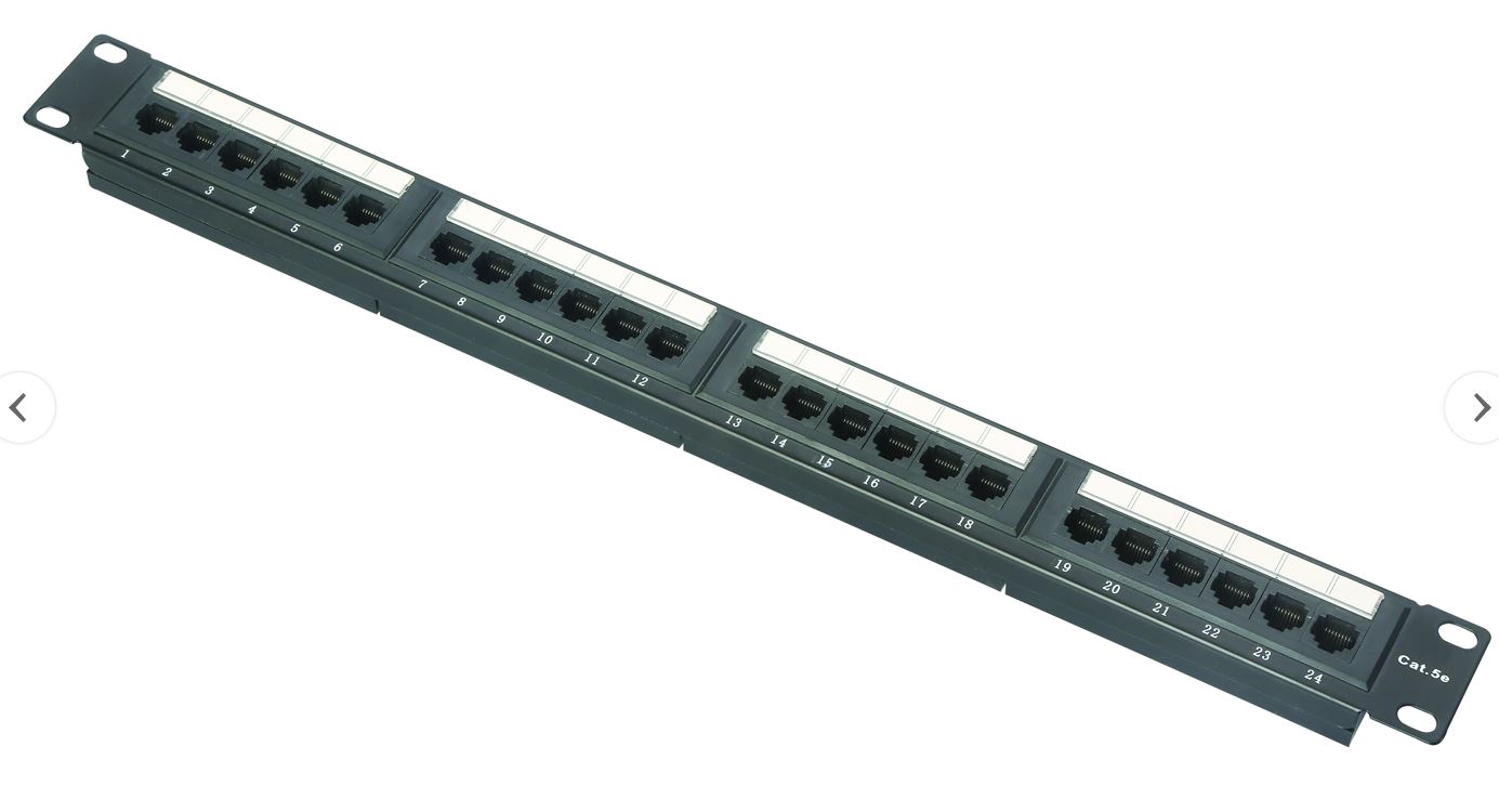 19 Inch Rj45 Cat5e Utp 24 Port Network Patch Panel