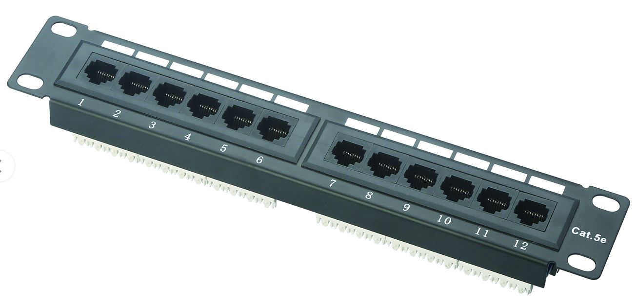 1U UTP 12Port C5E patch panel