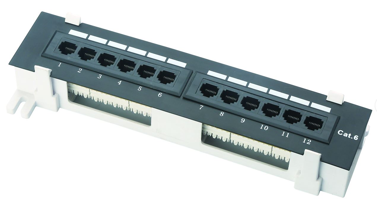 1U UTP 12Port C6 patch panel wall mount type