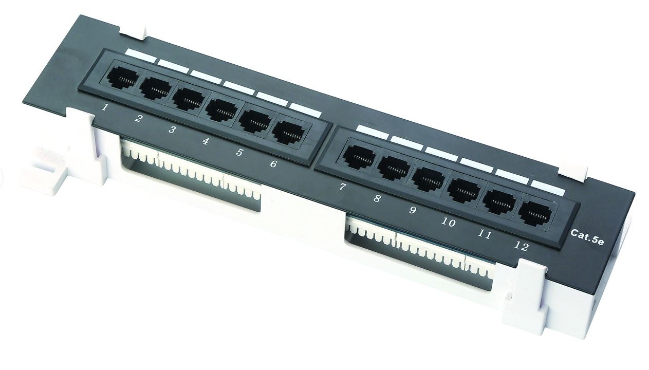 1U UTP 12Port C5E patch panel wall mount type