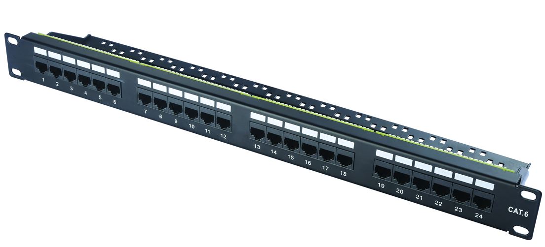 1U UTP 24Port C6 patch panel with cable