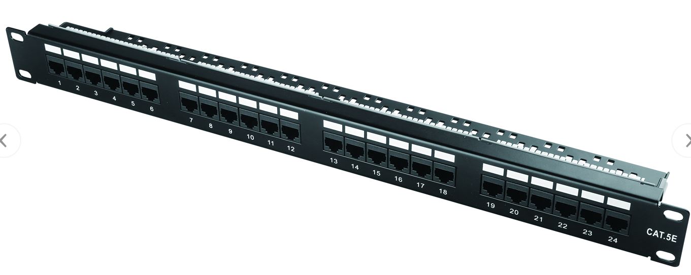 1U UTP 24Port C5E patch panel with cable