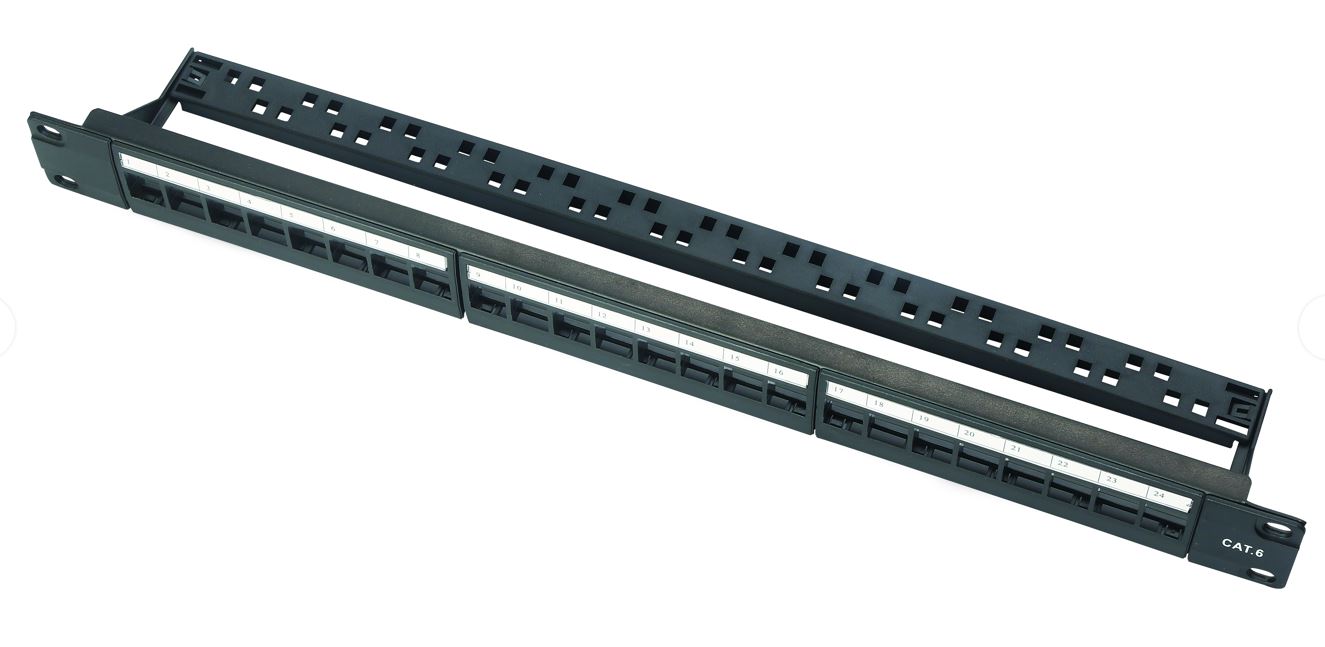 1U UTP 24Port blank patch panel with cable
