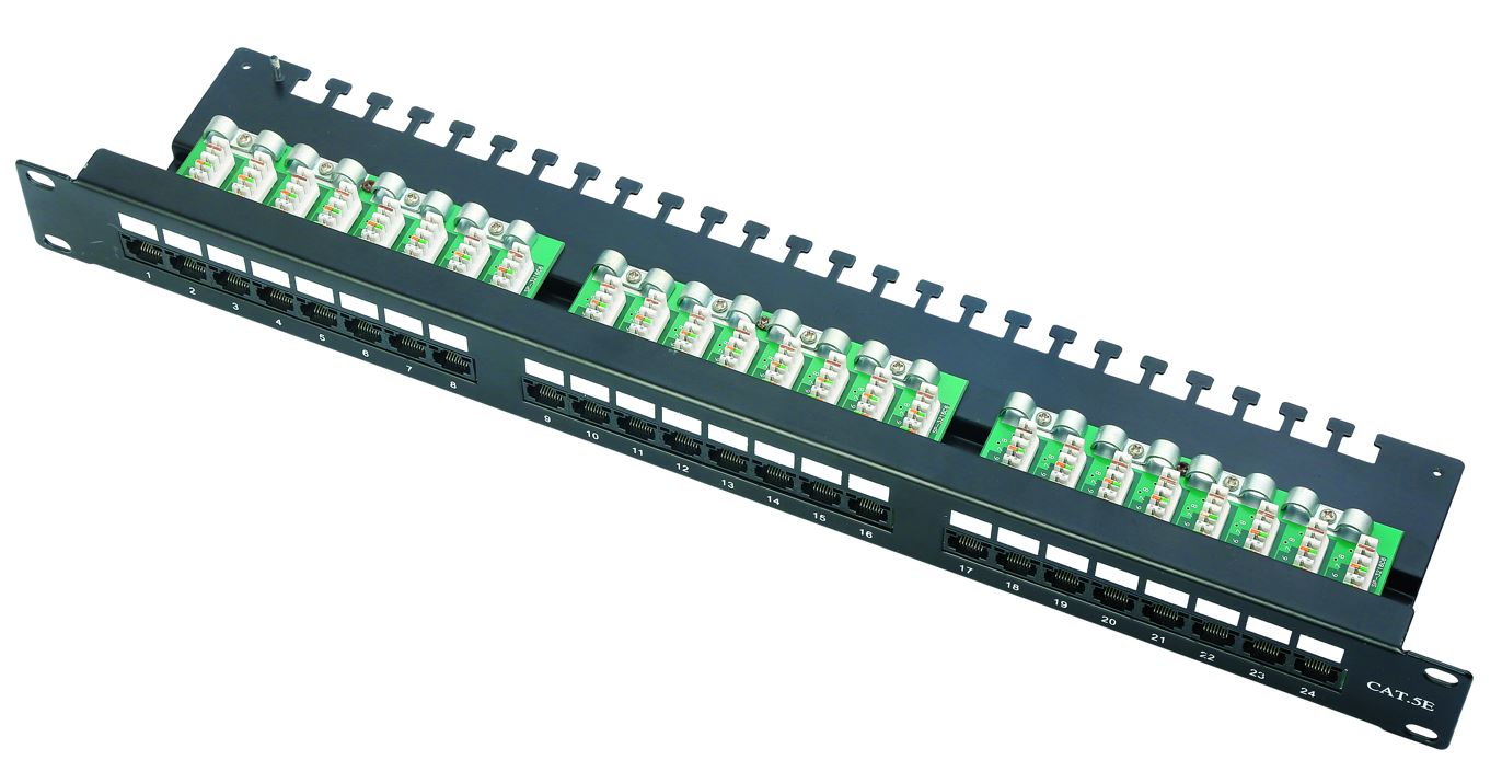 1U UTP 24Port C5E patch panel with cable
