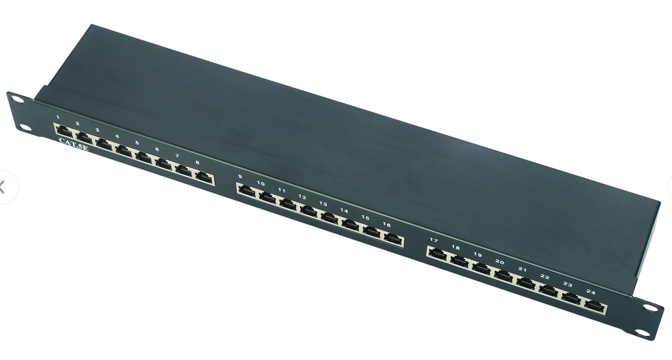1U FTP 24Port C5E patch panel with cable