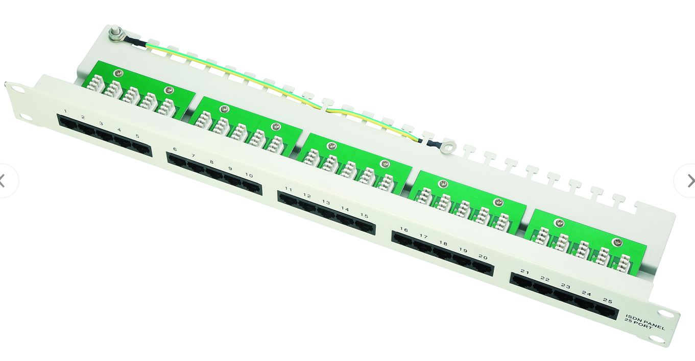 1U UTP 25Port C3 patch panel with cable