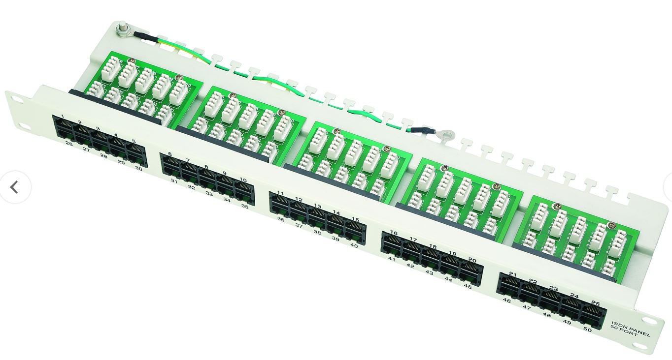 2U UTP 50Port C3 patch panel with cable