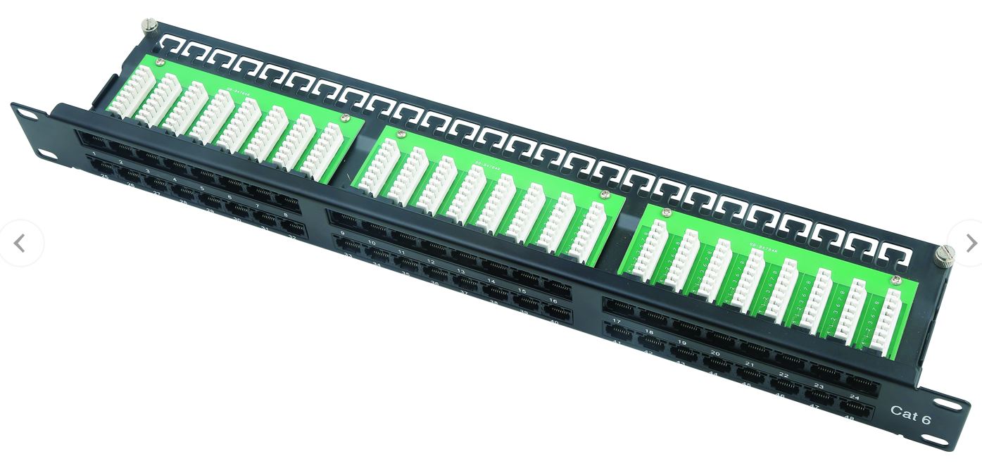 19'' FTP 48 Port 2U Cat6 Patch Panel For Lan Cabling Network